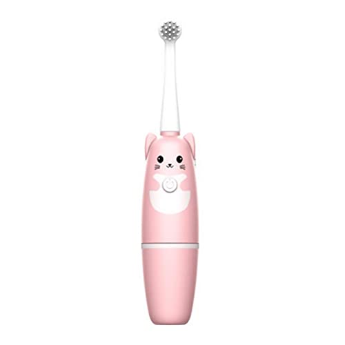 LIXBD Cepillos de dientes eléctricos lindos gatos cepillos de dientes USB recargable cepillo de limpieza dental oral cepillo dental para niños hogar viaje rosa (color: rosa)