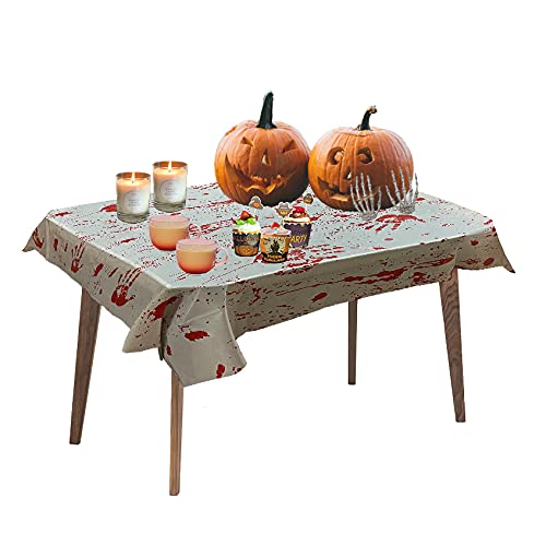 LLangfei Mantel de fiesta de Halloween, diseño de horrible, estampado a mano con texto en inglés "Horror Haunted House Theme Party Party Decoration (260 x 130 cm)