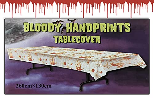 LLangfei Mantel de fiesta de Halloween, diseño de horrible, estampado a mano con texto en inglés "Horror Haunted House Theme Party Party Decoration (260 x 130 cm)