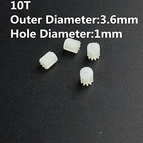 LMIAOM Dientes 12T 4pcs pequeño motor Engranajes 6T 7T 10T 11T 9T 8T for 0. 8MM 1 mm del eje R/C helicóptero mini Quadcopter accesorios Piezas de recambio Piezas de montaje de accesorios de bricolaj