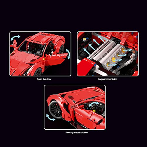 Loads Modelo de coche deportivo para Ferrari F12, 1/10, piezas de construcción, 1782 piezas, compatible con la técnica Lego