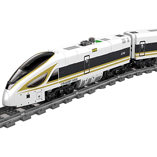 Loads Tren eléctrico de alta velocidad con motor, rieles y luz, compatible con la técnica Lego