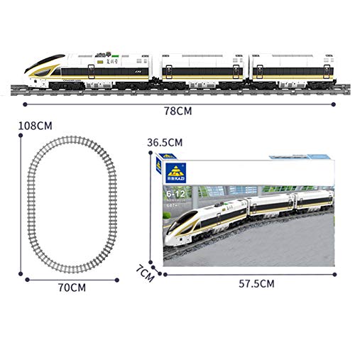 Loads Tren eléctrico de alta velocidad con motor, rieles y luz, compatible con la técnica Lego