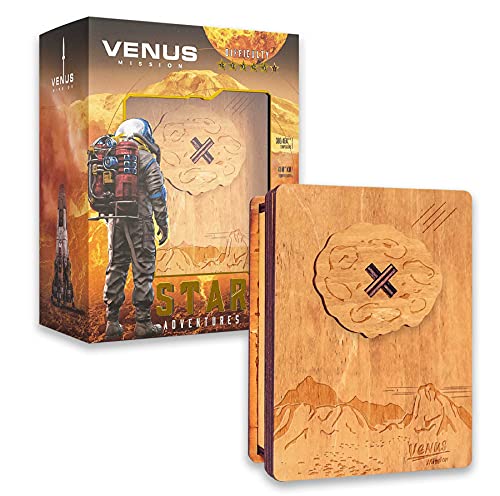 Logica Juegos Art. La Misión de Venus - Rompecabezas de Madera - Cofre Secreto - Dificultad 5/6 Increíble - Serie Star Adventures