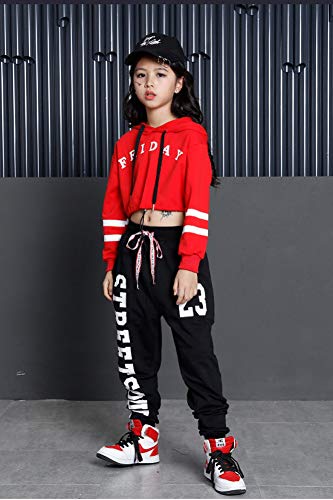 LOLANTA Ropa Hip Hop Chicas, Conjunto de Pantalones Joggers Niña,Traje de Baile Callejero