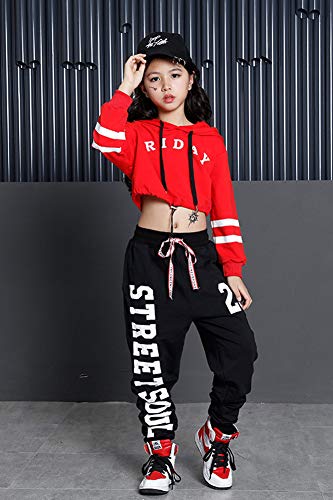 LOLANTA Ropa Hip Hop Chicas, Conjunto de Pantalones Joggers Niña,Traje de Baile Callejero