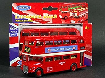 London Double Decker Modelo de Red Bus (Pull & Go Back Acción) Hecho de Die Cast M. ..