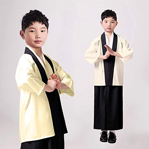 Los Trajes De Los Niños Traje De Cosplay Japonesa Niños Kimono Yukata Tradicional Samurai del Traje De Halloween Ropa Niños Rendimiento Zzzb (Color : Black, Size : M)