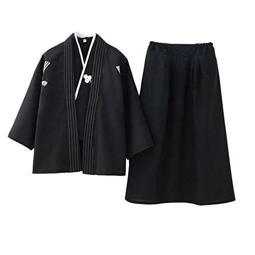 Los Trajes De Los Niños Traje De Cosplay Japonesa Niños Kimono Yukata Tradicional Samurai del Traje De Halloween Ropa Niños Rendimiento Zzzb (Color : Black, Size : M)