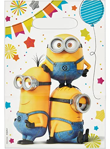 Lote de 24 Bolsas Infantiles Decorativas para Chuches"MINIONS" .Regalos y Juguetes. Golosinas para Fiestas de Cumpleaños, Bodas, Bautizos y Comuniones. AB