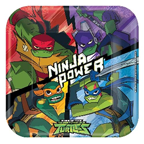 Lote de Cubiertos Infantiles"Tortugas Ninja" (32 Vasos,32 Platos(23cm),40 Servilletas y 2 Manteles) .Vajillas. Juguetes y Regalos de Cumpleaños, Bodas, Bautizos y Comuniones.