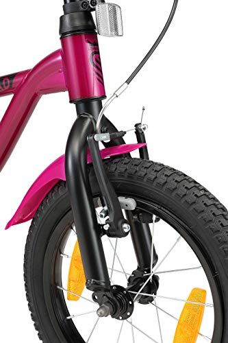 LÖWENRAD Bicicleta Infantil para niños y niñas a Partir de 3-4 años | Bici 14" Pulgadas con Frenos | Berry