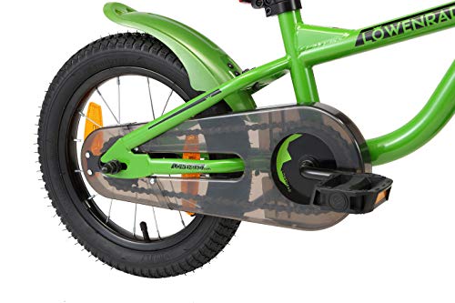 LÖWENRAD Bicicleta Infantil para niños y niñas a Partir de 3-4 años | Bici 14" Pulgadas con Frenos | Verde