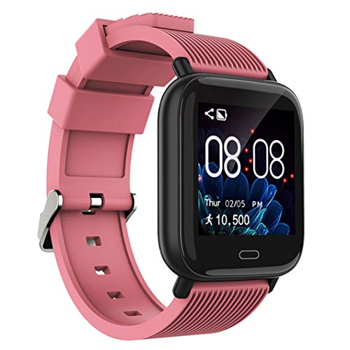 LTLJX Mujer Pulsera Actividad Inteligente, Deportivo Reloj Fitness 1.3'' Impermeable Pulsómetro Monitor de Sueño Calorías Podómetro Cronómetros para iOS Android,Rosado