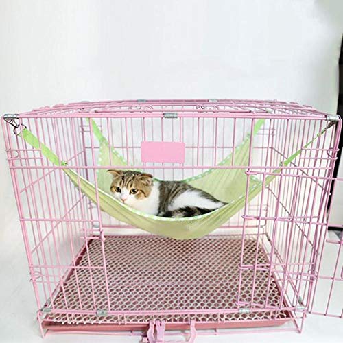 LTYD Transpirable, hamacas suspendidas Hamaca Gato colchón era, jaulas Gato, Cojines, Almohadas, Productos para Mascotas, hámster, Camas para Perros,Light Green,S