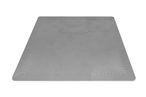 LuBabymats - Alfombra puzzle infantil para bebés de Foam (EVA), suelo extra acolchado para niños, color gris