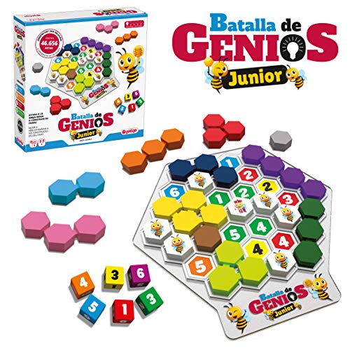 Lúdilo Batalla de genios Jr, Juegos de Mesa, Juego Educativo, Puzzles para niños con Piezas de Madera, Juegos de Tablero, Potencia la lógica y Velocidad, Rompecabezas Multicolor