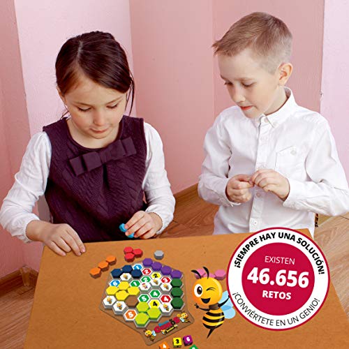 Lúdilo Batalla de genios Jr, Juegos de Mesa, Juego Educativo, Puzzles para niños con Piezas de Madera, Juegos de Tablero, Potencia la lógica y Velocidad, Rompecabezas Multicolor