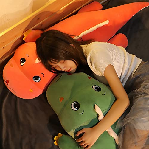 Lulihhhh 50-110cm Creativo Lindo Dinosaurio de Peluche de Juguete muñeca Cama Almohada para Dormir muñeca Ragdoll Regalo de cumpleaños para niña Verde Lengua de Alicia 80cm