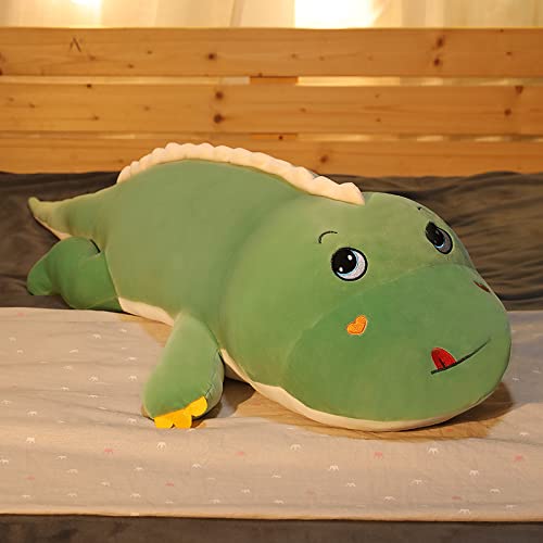 Lulihhhh 50-110cm Creativo Lindo Dinosaurio de Peluche de Juguete muñeca Cama Almohada para Dormir muñeca Ragdoll Regalo de cumpleaños para niña Verde Lengua de Alicia 80cm