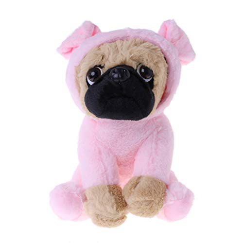 LuohuiFang Juguetes de peluche grandes de 10 pulgadas Pug Dog en 6 disfraces de peluche suave juguete niña niños regalo - elefante