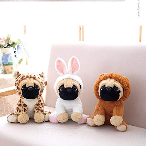 LuohuiFang Juguetes de peluche grandes de 10 pulgadas Pug Dog en 6 disfraces de peluche suave juguete niña niños regalo - elefante