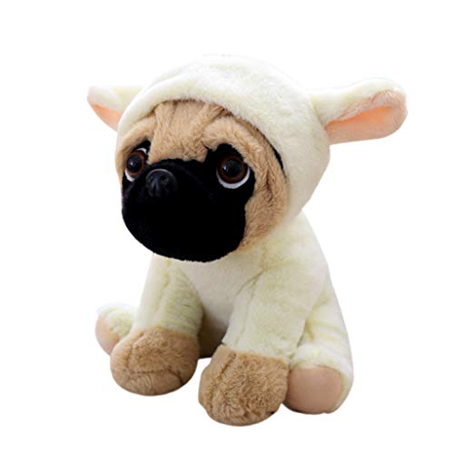 LuohuiFang Juguetes de peluche grandes de 10 pulgadas Pug Dog en 6 disfraces de peluche suave juguete niña niños regalo - elefante