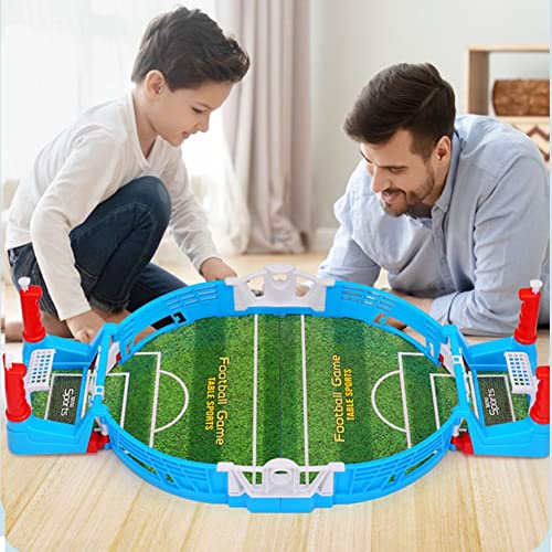 LXHONG Colchoneta Gimnasia Futbolín Mini Futbolín Estadio De Fútbol De Juego De Mesa Doble Vs. Juguete De Tablero De Fútbol De Rompecabezas De Descompresión (Color : Azul, Tamaño : 28x15x6cm)