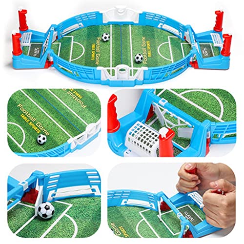 LXHONG Colchoneta Gimnasia Futbolín Mini Futbolín Estadio De Fútbol De Juego De Mesa Doble Vs. Juguete De Tablero De Fútbol De Rompecabezas De Descompresión (Color : Azul, Tamaño : 28x15x6cm)