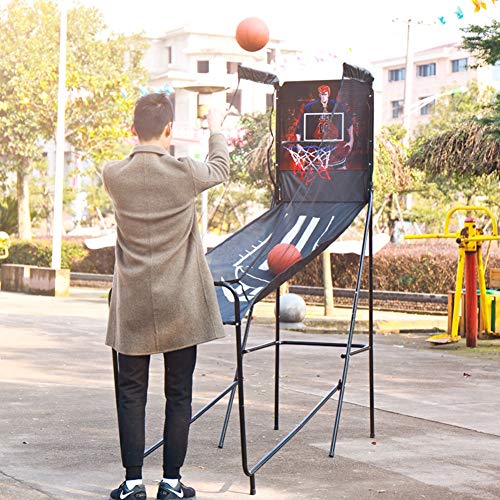 LXLA Juego de Baloncesto Aros de Tiro Portátil de Baloncesto - Juego de Arcade de Baloncesto Plegable con Anotador Electrónico, 3 Bolas y Bomba - para Habitación, Club, Sótano y Jardín