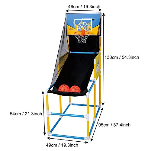 LXLA Juego de Baloncesto Aro/Soporte de Baloncesto para Niños, Juego de Tiro de Baloncesto Interior con Red y 5 Pelotas y Marcador Electrónico, para Interior/Dormitorio/Club/Guardería