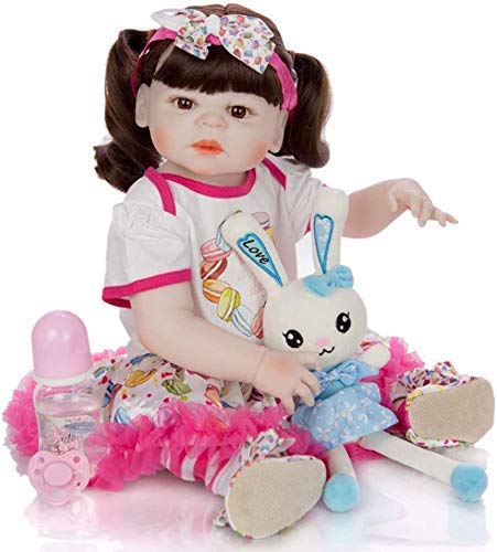 LXTIN Reborn Baby Dolls 23 Pulgadas 57Cm Lavable de Cuerpo Completo Vinilo Silicona Bebé Hecho a Mano Realista Muñeca Reborn Baby Girl Niño pequeño Chupete con imán Gratis El Mejor Juego