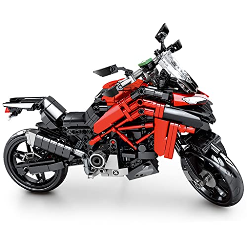 LYMHGHJ Technic Racing Off Road Motorbike Modelo 710 Piezas Kit de construcción de Motocicleta para Ducati Panigale V4 R, Juegos de Bloques de construcción compatibles con Lego Technic