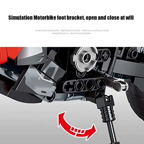 LYMHGHJ Technic Racing Off Road Motorbike Modelo 710 Piezas Kit de construcción de Motocicleta para Ducati Panigale V4 R, Juegos de Bloques de construcción compatibles con Lego Technic