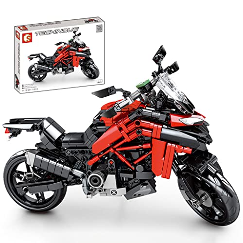 LYMHGHJ Technic Racing Off Road Motorbike Modelo 710 Piezas Kit de construcción de Motocicleta para Ducati Panigale V4 R, Juegos de Bloques de construcción compatibles con Lego Technic