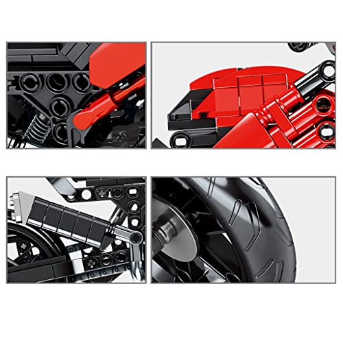 LYMHGHJ Technic Racing Off Road Motorbike Modelo 710 Piezas Kit de construcción de Motocicleta para Ducati Panigale V4 R, Juegos de Bloques de construcción compatibles con Lego Technic