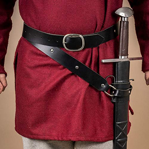 LYY Cinturón De Cuero para Espada para Adultos, Cinturón De Espada Medieval con Hebilla, Funda para Cinturón, Accesorios De Guerrero, Funda para La Cintura, Funda para Rana,Marrón