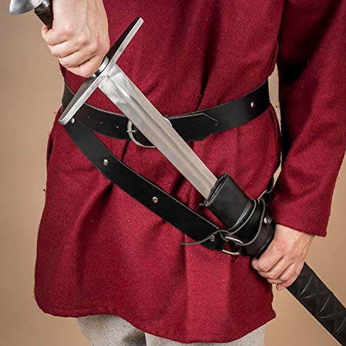 LYY Cinturón De Cuero para Espada para Adultos, Cinturón De Espada Medieval con Hebilla, Funda para Cinturón, Accesorios De Guerrero, Funda para La Cintura, Funda para Rana,Marrón