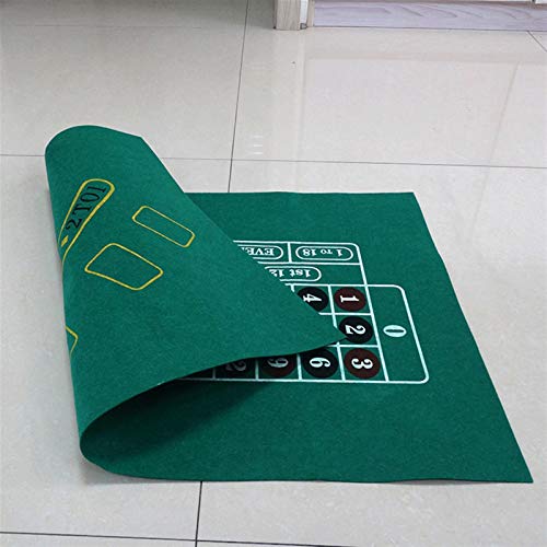 LZhappy Tapete de Mesa de póquer Poker de Mesa portátil de Doble paño de Mesa de Juego de la Ruleta y la Tela no Tejida de la Estera del Juego de Blackjack (Color : 60x120cm)