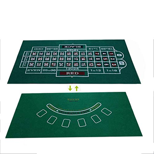 LZhappy Tapete de Mesa de póquer Poker de Mesa portátil de Doble paño de Mesa de Juego de la Ruleta y la Tela no Tejida de la Estera del Juego de Blackjack (Color : 60x120cm)