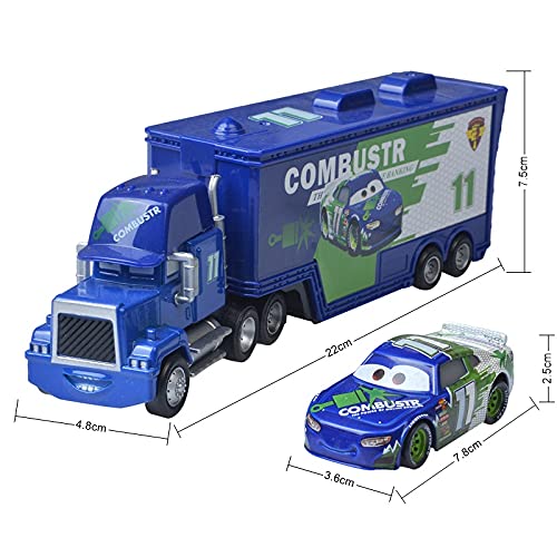 LZWJD New Pixar Cars 3 Lightning Mcqueen Jackson Storm Mack Mack Teo Truck 1: 55 Diecast Model Model Toys para niños Regalo de cumpleaños (Color : Azul Profundo)