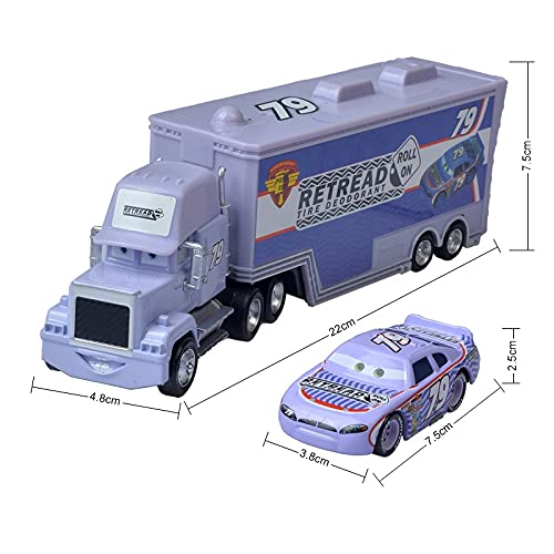 LZWJD New Pixar Cars 3 Lightning Mcqueen Jackson Storm Mack Mack Teo Truck 1: 55 Diecast Model Model Toys para niños Regalo de cumpleaños (Color : Azul Profundo)