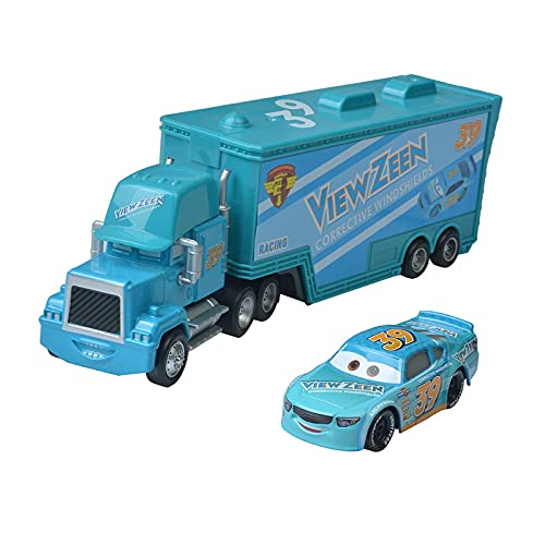 LZWJD New Pixar Cars 3 Lightning Mcqueen Jackson Storm Mack Mack Teo Truck 1: 55 Diecast Model Model Toys para niños Regalo de cumpleaños (Color : Azul Profundo)