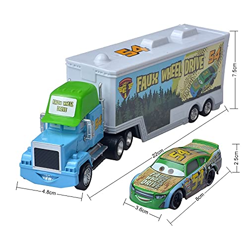 LZWJD New Pixar Cars 3 Lightning Mcqueen Jackson Storm Mack Mack Teo Truck 1: 55 Diecast Model Model Toys para niños Regalo de cumpleaños (Color : Azul Profundo)