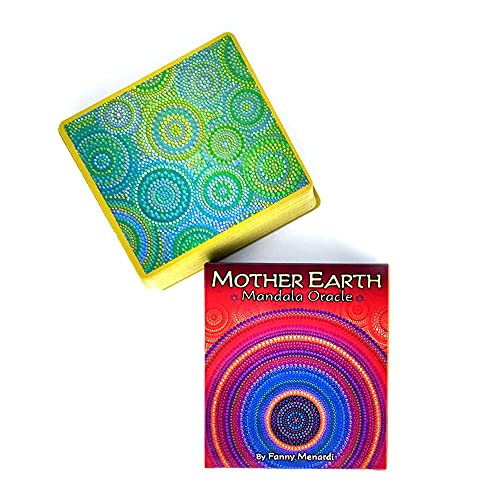 Madre Tierra Mandala Oracle Tarjetas Tablero Tablero Deck Games Tarot Cards Divination Fate Tarjeta de Juego Familia Familia Regalo,with Tablecloth,Standard