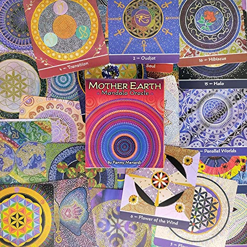 Madre Tierra Mandala Oracle Tarjetas Tablero Tablero Deck Games Tarot Cards Divination Fate Tarjeta de Juego Familia Familia Regalo,with Tablecloth,Standard