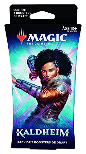 Magic The Gathering Kaldheim - Pack de 3 boosters de Draft, 45 Cartas Magic-versión Francesa