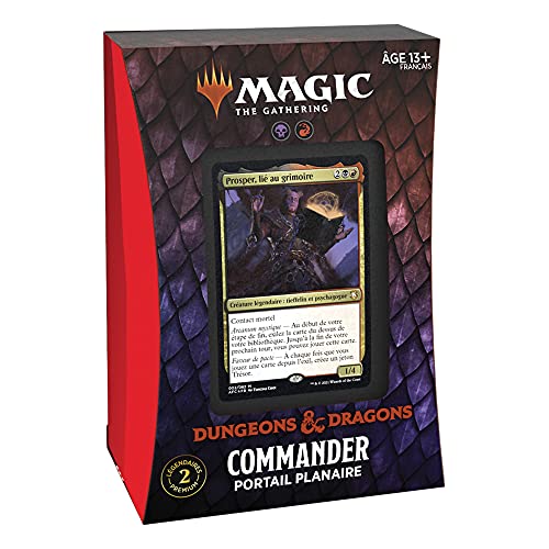 Magic The Gathering, Mazo Commander Forgotten Realms: Aventuras en Forgotten Realms - Portal Planar, Color Rojo y Negro