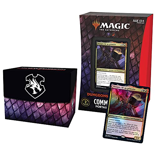 Magic The Gathering, Mazo Commander Forgotten Realms: Aventuras en Forgotten Realms - Portal Planar, Color Rojo y Negro