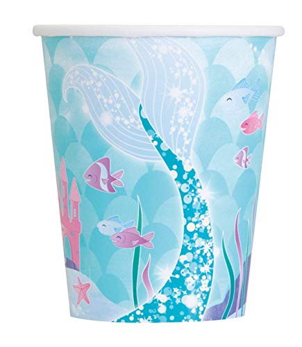 Mágica sirena Suministros para fiestas Fiesta de cumpleaños infantil Juego de vajilla 16 Debajo del mar Fiesta Sirena Plato Taza Servilletas Cubierta de mesa